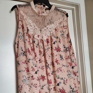 Blush Floral Lace Tunic